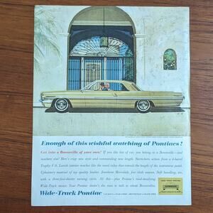 Vintage 1961 Print Ad Pontiac Bonneville